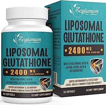 美國製造 Zeylamum 2400 MG Liposomal Glutathione  脂質體 穀胱甘肽  Softgels, Max Absorption, Active Form L-Glutathione Reduced (GSH), with Hyaluronic Acid, Resveratrol, Master Antioxidants for Detox, Brain, Immune System